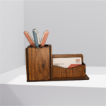 Giftore MDF Laser Cut Pen Stand with card holder