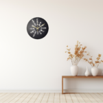 MDF Wall Clock with Sweep Movement Machine & Needle for Living Room, Bedroom, Home, Office, Kitchen & Home Décor (Black Colour)